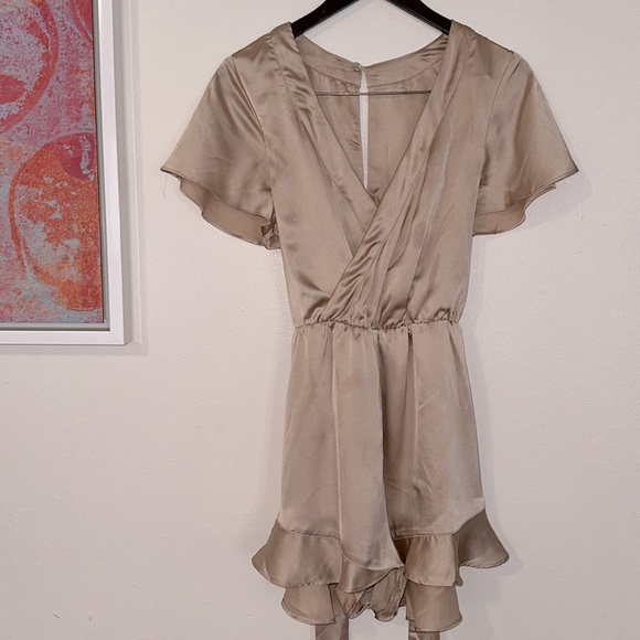 Show Me Your Mumu - Say I Do romper - large - champagne Luxe satin pajamas NWOT - Picture 5 of 16